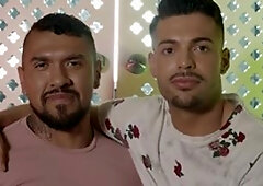 DrillMyHole.com - Tattooed Boomer Banks together with athletic Alexander Savage bareback doggy fucks