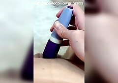 SPOILED PILLOW PRINCESS JUICY SOLO TOY TEASER IN THE WASHROOM