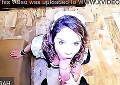 The maid asks for a raise and the slaver asks her for anal with a creampie.