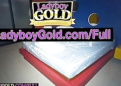 Astonishing butt and large melons Oriental tranny Taan massage with glad end