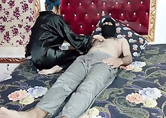 Oiled Arab man receives anal from Pakistani masseur after full-body massage
