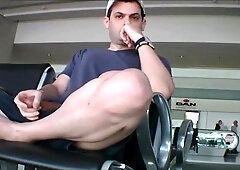 Public Masturbation with Huge Cum