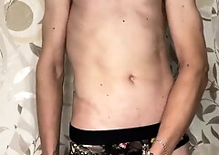 Young faggot drained off in nymphs undergarments
