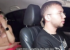 Older Colombian Golden-haired Monique Fuentes Bangs Her Driver in the Car - Brian Evansx