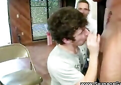 Stripper gives a facial cumshot to gay