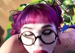 Freaky teen cocksucker fucked doggystyle and facialized