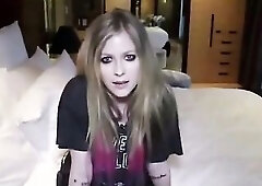 Avril Lavigne shows off her hot side and hawt body whilst prancing around in some wicked underware and nylons in her recent episode Goodbye.