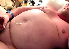 Hefty, big cock cumming, gay cum