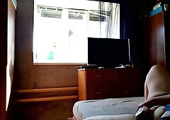 Milf Fucks Herself For Window Cleaner