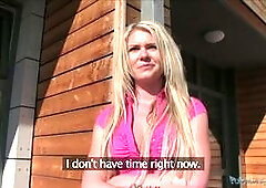 I spotted this hot blonde taking her cigarette break. I walked up to her and explained that I thought she had a really hot body. I told her that I was