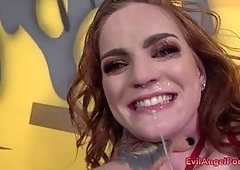 Babe enjoying deep throat anal fuck with black cock