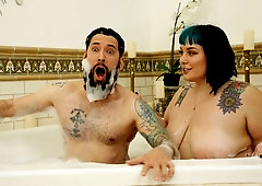 Cute chubby BBW Alexxxis Allure is getting rammed in the bathroom