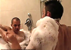 An Israeli boy bangs in a super hot bathtub