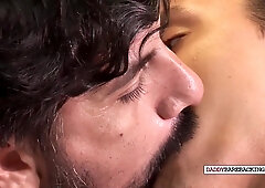 Dicksucked Latino Lad Barebacks Leaned Over Hunk