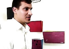 Sarah Vandella lewd nympho boss requires rimjob playtime during interview in her office Sonny Nash.