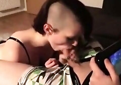 Big-Tit Gothic GF Cheats with BBC While Gaming