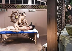 Beaux Banks, Cliff Jensen, Ashton McKay in a massage 3some