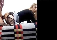 Transsexual prostitute fucking with a client.