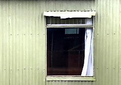 Brave getting off by the window with money-shot