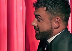 Executive in a suit dominates his pretty muscular employee