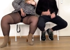 Milf nylon, getting off