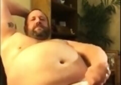 Fat Bear Stroking His Big Cock