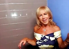 tranny Pauline sucking Mikes Weenie in the club toilets