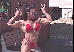 Denise Masino Sexy FBB Bikini Striptease Fetish Big Clit Shaved Flexing - Denise masino