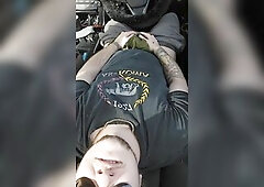 Recent Trans Chap Boy Groaning ASMR (Car Cum)