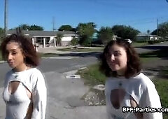 Tyler got two super hot babes at his disposal. These chick want to fuck but they need a cock.. luckily for them an other pussy joins the party as well