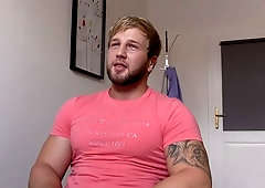 Chubby beefcake gets fucked in the ass for the 1st time