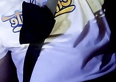 Naughty Latin twink with a thick uncut cock jerks off in a taxi on the lively streets of Medellin, getting caught multiple times