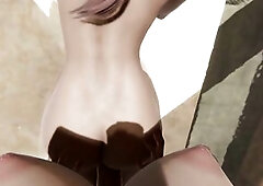 Tsunade x Sakura twat eating, anal doggy position and creampie POV t-girls futanari