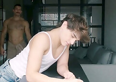 YOUNG TWINK LET GRINGO PACK HIS KITCHEN WITH MILK.