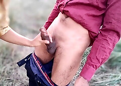 Desi village hottie creates outdoor Hindi vlogs with lover for some steamy action!