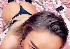 The sexy tattooed blond with giant natural and bright red nails gives herself totally to u in this POV clip. 1st this chab seduces in the kitchen, the