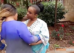Giant Natural Melons big beautiful woman Ebony Lesbian babes Screw Double Sex toy & Cum Hard