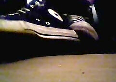 Guy Shoving & Playing With His Feet