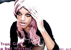 Hot Rock Trans Angel's Intensive Couch Workout - WARNING EXCEEDINGLY HAWT! Beauty Hose Sissy Femboy in Daybed!