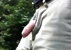 Outdoor Handjob for a Big-Cocked Hunk
