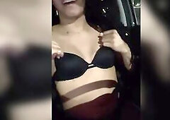 After work public boob play!