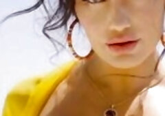 Large breasts Latin chick mother I'd like to fuck discloses her luscious oiled figure and large soaked booty