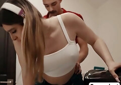 Horny Guy Caught By Wife Fucking Their Ts Babysitter