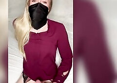 In this Episode u Watch my Bawdy Office outfit. Imagine we work jointly, we are flirting and u've no idea i've a bussy and a obese ramrod. W