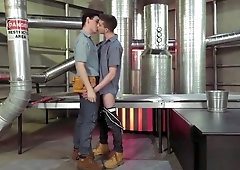 Twink gets a hard on and fistfucked hardcore by a mate