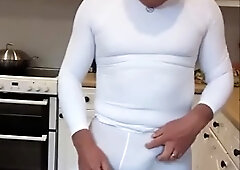 Totally in white lycra