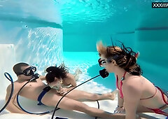 Eva Sasalka And Jason Being Watched Underwater While Fucking