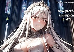 Damsel Raynare rejects her eager slut in a femdom humiliation JOI session