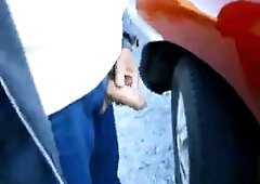 Outdoor Handjob with Silver Daddy