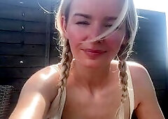 Braided Babe Teases by Pool
